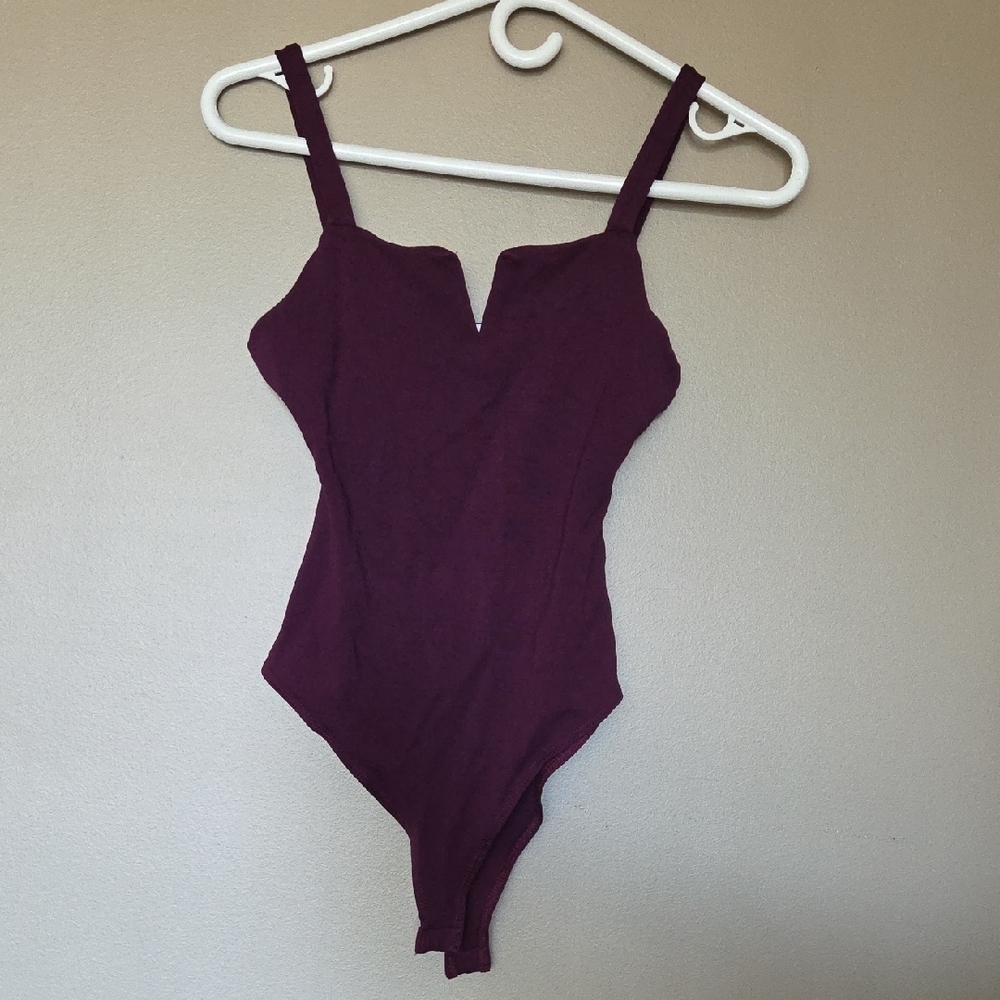 Socialite Purple Bodysuit V-Notch Design Size S